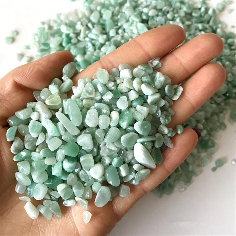 [Australia] - AITELEI 1 lb Natural Green Aventurine Crushed Stone Healing Reiki Crystal Irregular Shaped Stones Jewelry Making Home Decoration 