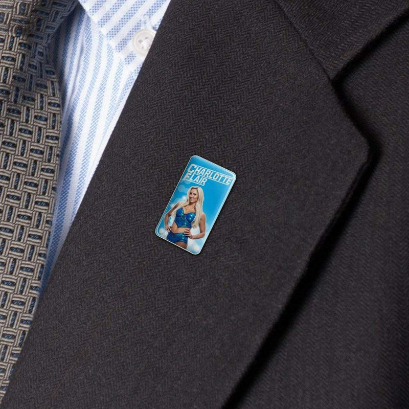 [Australia] - GRAPHICS & MORE WWE Charlotte Flair Glowing Metal Rectangle Lapel Hat Pin Tie Tack Pinback 