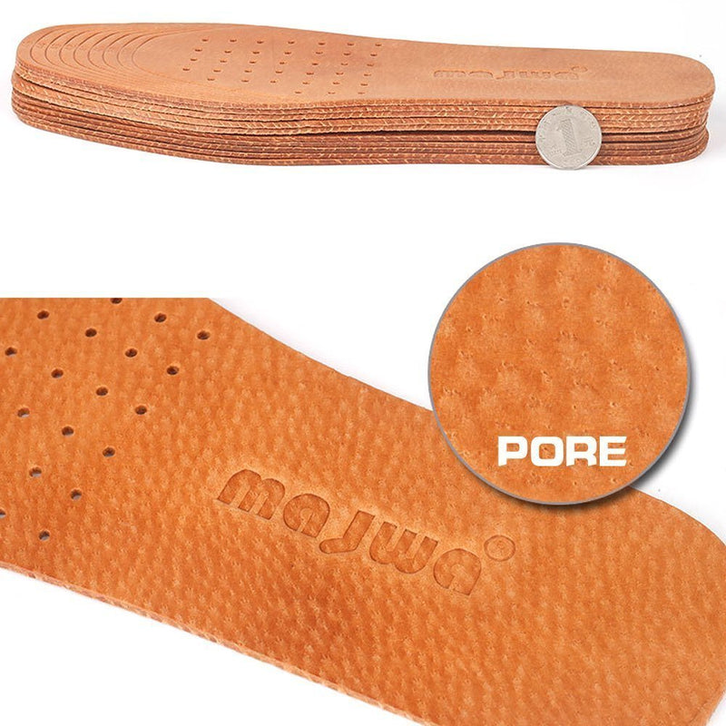 [Australia] - Magic Absorbent Ultra Thin Pigskin Leather Insoles for Stinky Feet-Foot and Shoe Odor Inserts for Women and Men's Shoes-Cinnamon Inserts and Flats for Sweaty Feet and Hyperhidrosis (4) 