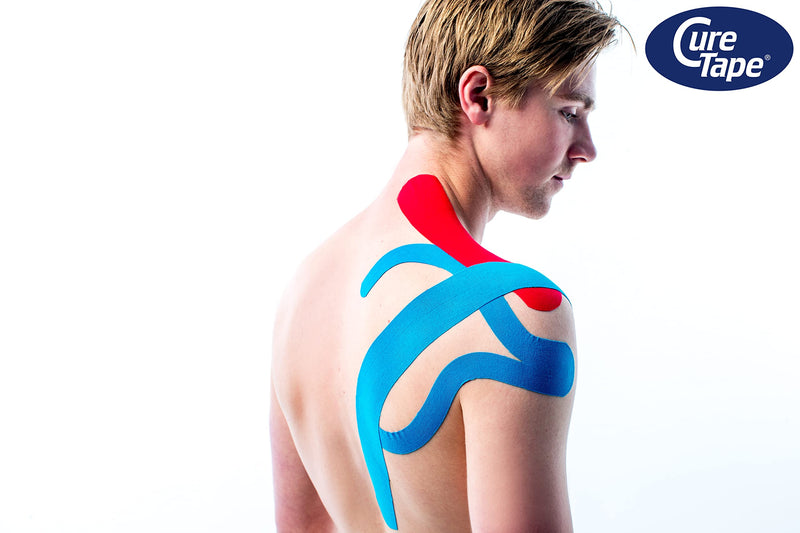 [Australia] - CureTape® Sports Kinesiology Tape | 30% Stronger Adhesion for Extreme Sporting Conditions | Waterproof & Quick Dry Viscose | Recover Faster, Train Harder! (Blue) Blue 