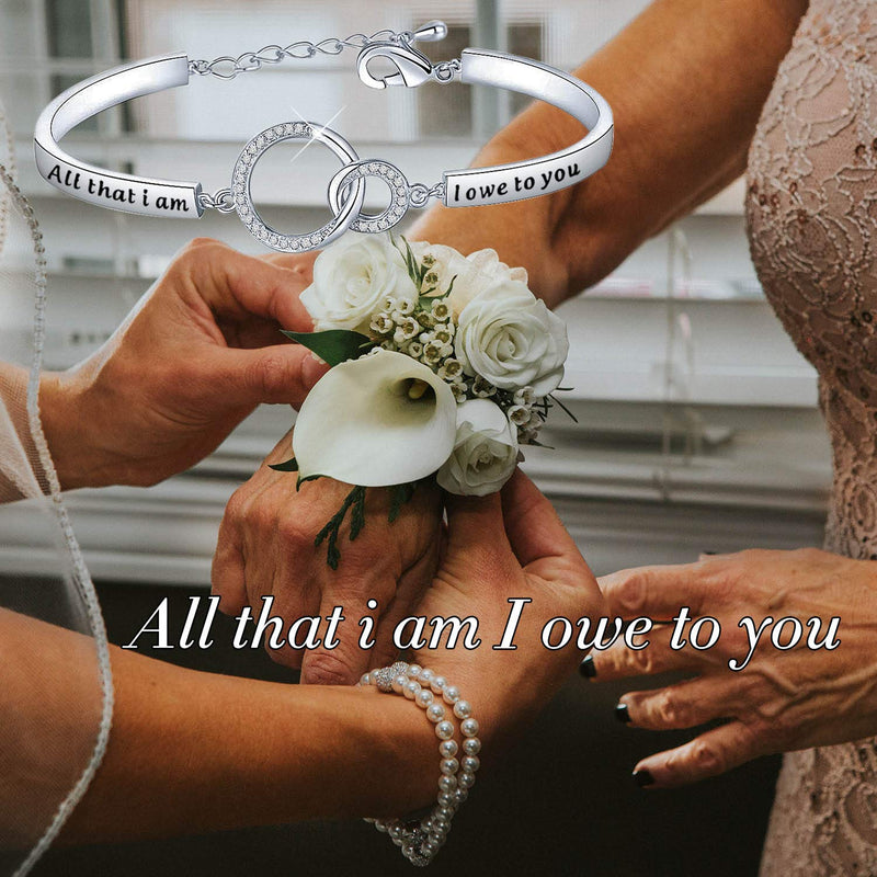 [Australia] - TIIMG Mom Bracelet All That I Am I Owe to You Wedding Gift Mother of Groom Gift from Daughter Or Son 