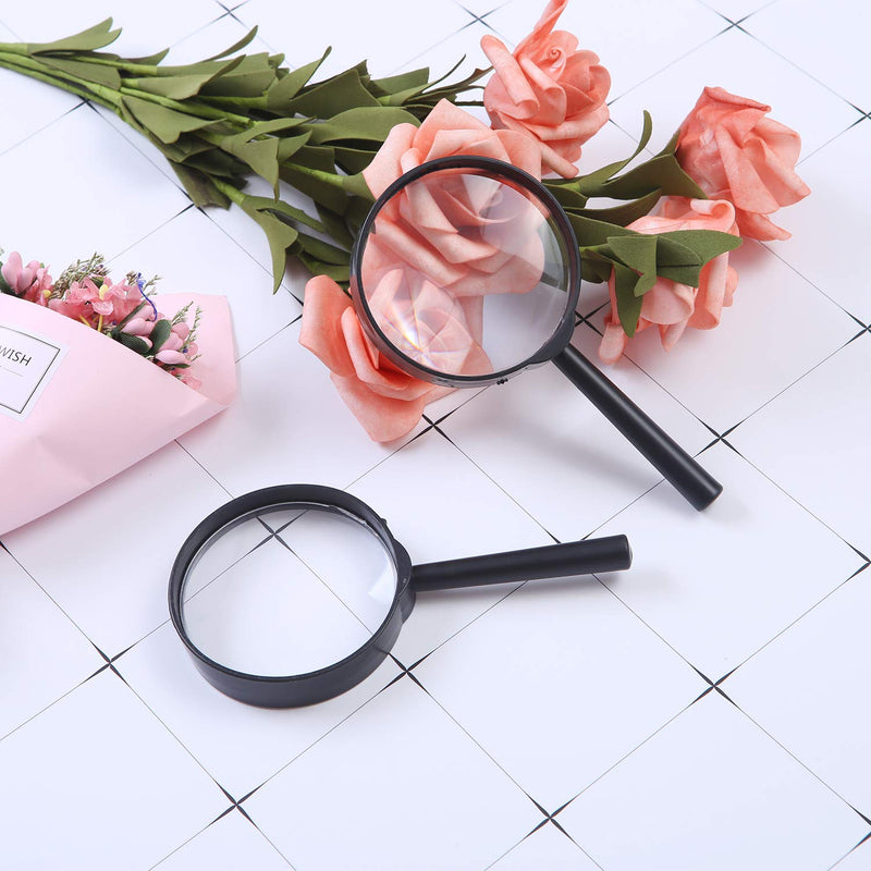 [Australia] - Elcoho 15 Pack Handheld Magnifier Plastic Magnifying Glass for Reading Jewelry Home Office Desk Accessories with Storage Bag 