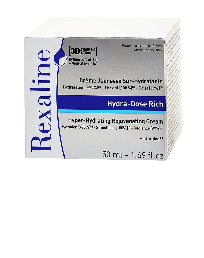 [Australia] - Rexaline - Hydra-Dose Rich - Hyper-Hydrating Rejuvenating Cream - Face moisturizer, anti wrinkle and anti aging cream with Hyaluronic Acid - Soothing and nourishing - Facial care - Dry skin - 50 ml 
