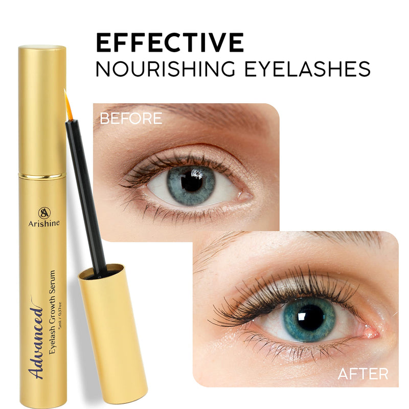 [Australia] - Arishine Advanced Lash Serum for Eyelash Growth, Eyebrow Enhancer, Lash Boost Serum for Longer, Fuller Thicker Lashes & Brows 5ml 