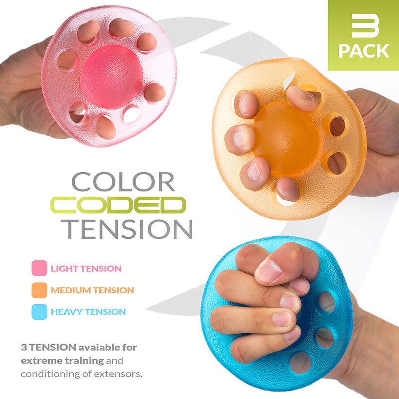 [Australia] - Finger Exerciser & Hand Strengthener 3 Pack(Light+Medium+Heavy) 