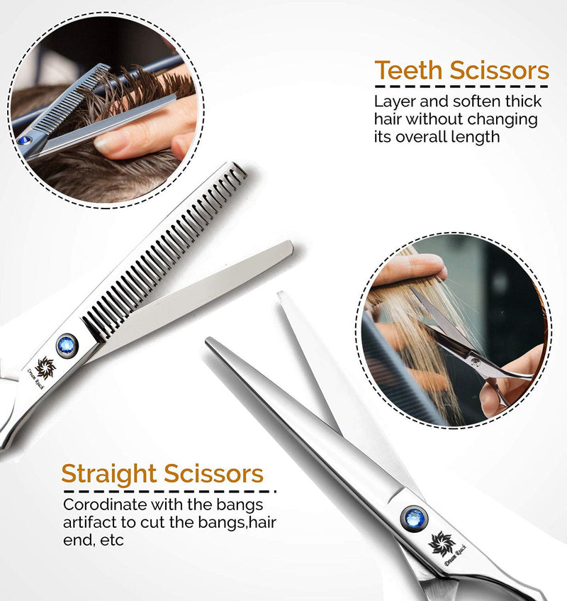 [Australia] - Professional 6 inch Thinning Shears Hair Cutting Scissors Barber Salon Hairdressing Shears for Women and Men (Hair Cutting Set) Hair Cutting Set 