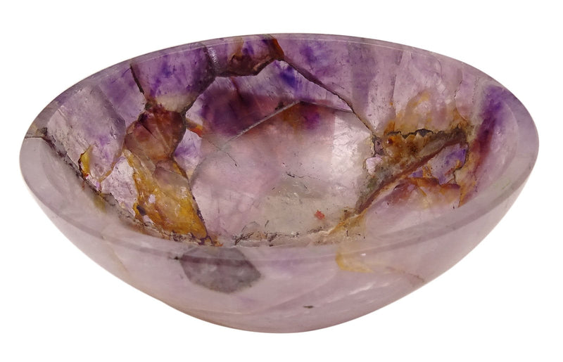 [Australia] - Harmonize Hand Carved Bowl Spiritual Gift Amethyst Stone Energy Generator Reiki Healing Crystal Purple (Amethyst-1) RED GIFT POUCH 