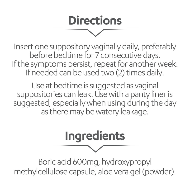 [Australia] - Boric Acid Vaginal Suppositories, Helps Support Odor Control and Balance Vaginal PH with Clinically Studied Boric Acid, AZO Boric Acid, 30 Count 