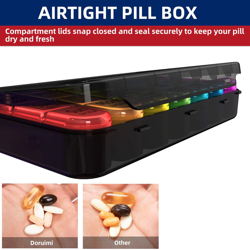 [Australia] - Doruimi Weekly Pill Box Organiser, Small Pill Box 7 Day 4 Times A Day, Pill Organiser with 28 Copartments to Hold Plenty of Medication, Vitamins and Supplements 