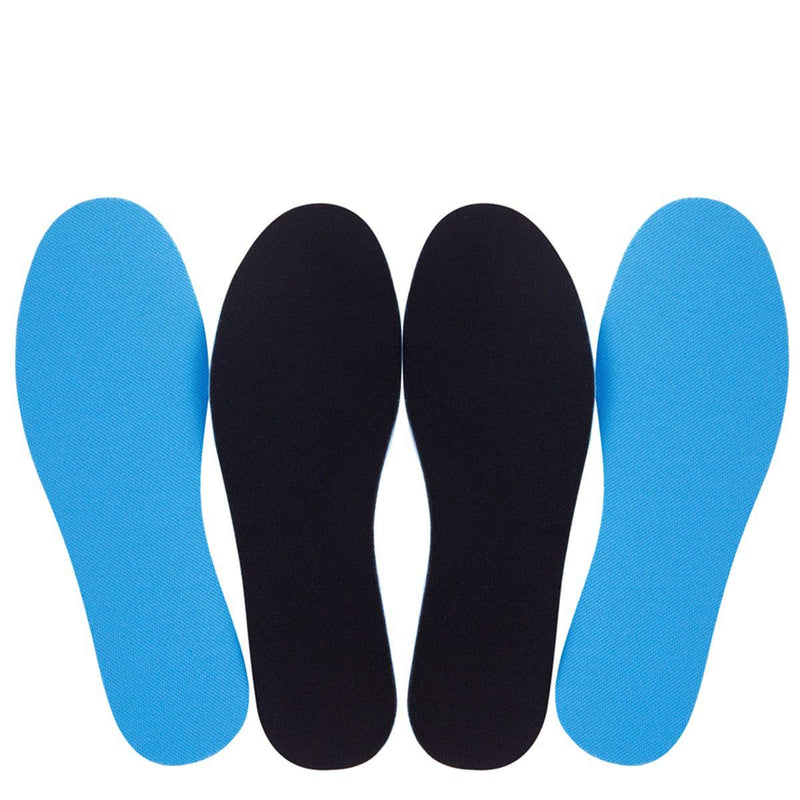 [Australia] - Amitataha 2 Pairs Breathable Insoles, Super-Soft, Sweat-Absorbent, Double-Colored and Double-Layered Shoe Inserts of Foam That Fit in Any Shoes (Blue/Black, 12.5-14.5 Women/9.5-13.5 Men) Blue/Black 