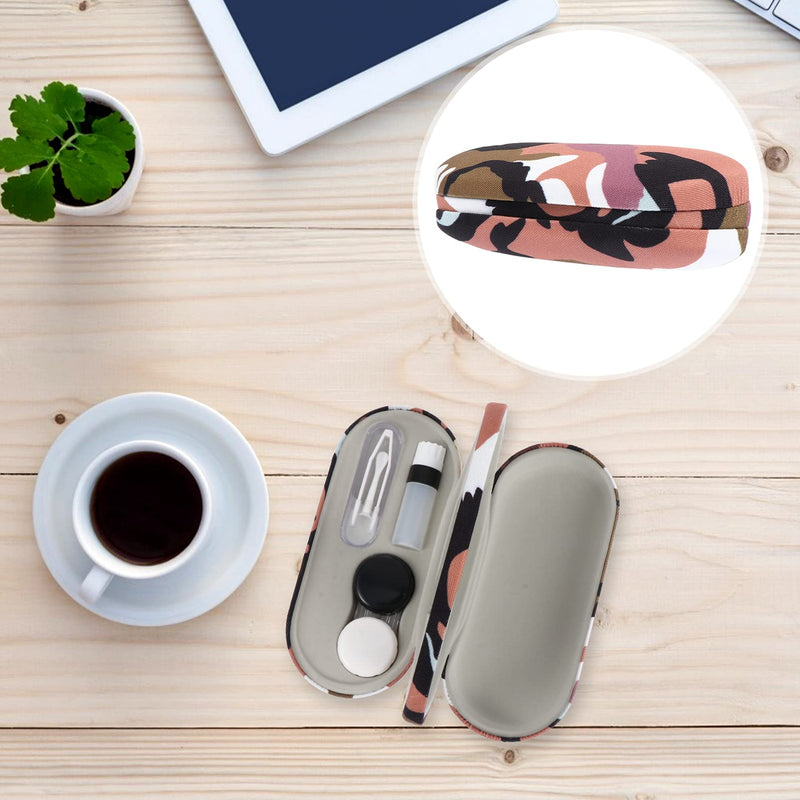 [Australia] - Hemoton Portable Contact Lens Case Glasses Case 2 in 1 Double Sided Contact Lens Box Holder Container Sunglasses Pouches with Built- in Mirror for Men Women Camouflage 