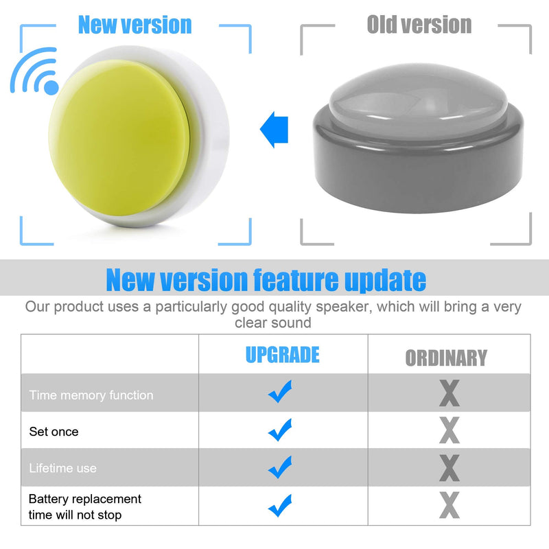 [Australia] - Extra Large Button Talking Alarm Clock with Volume Control - Speaks The Time, Date and Day - Perfect for The Blind, Elderly or Visually Impaired - Includes Batteries (Yellow and Silver) Yellow and Silver 