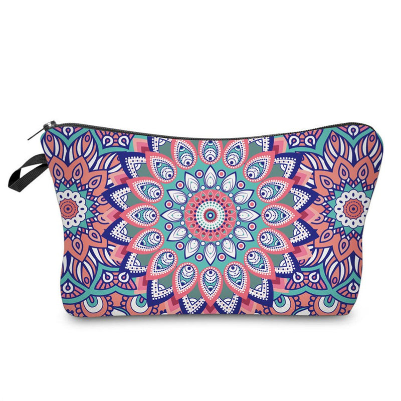 [Australia] - Roomy Cosmetic Bag,3 piece Set Deanfun Waterproof Travel Toiletry Pouch Makeup with Zipper (Mandala Flowers) … D510125096450965 