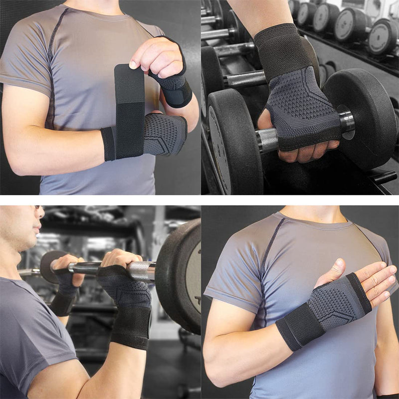 [Australia] - 2-Pack Carpal Tunnel Wrist Brace, for Carpal Tunnel Syndrome, Wrist Pain/Strain Arthritis, Wrist Brace Men and Women, Adjustable Strap, Wrist Wrap Hand Support Sleeves (Black, Medium) Black M 