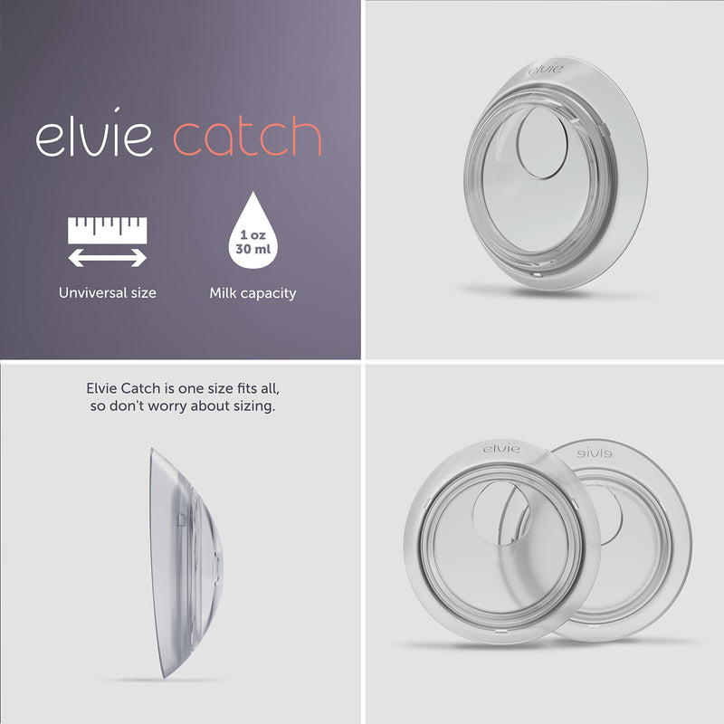 [Australia] - Elvie Catch Milk Collection Shells | Set of Two Discreet Leak-Protection Silicone Cups, Reuse Your Milk | Reuseable Breast Shells Collect Up to 1oz | No more wasted milk or wasteful breast pads 