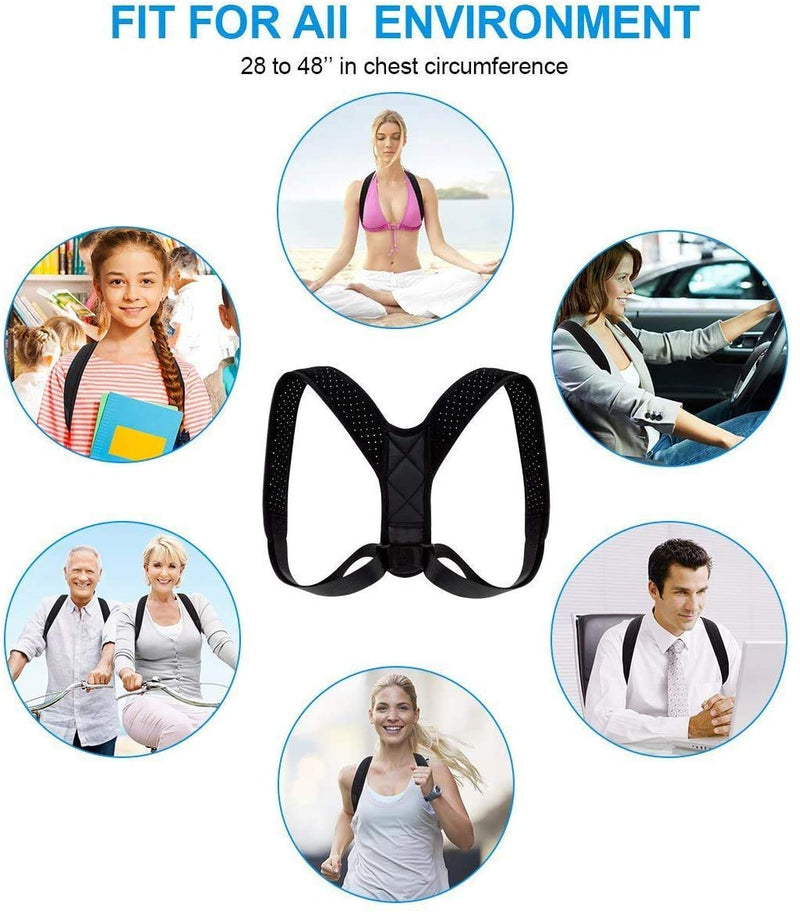 [Australia] - Spinegear Posture Corrector for Men and Women Adjustable Support Upper Back Brace Straightener Spine Alignment Pain Relief Suitable for Size M - L 