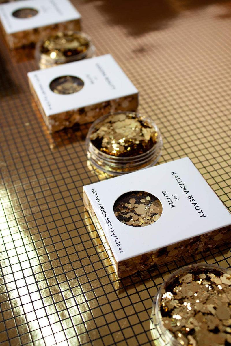 [Australia] - 24K Gold Chunky Glitter ✮ KARIZMA BEAUTY ✮ Festival Glitter Cosmetic Face Body Hair Nails 24K Gold 