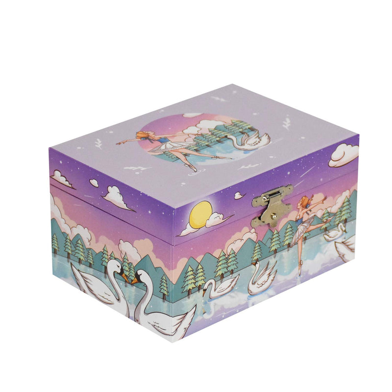 [Australia] - Laxury 5-inch Music Jewelry Box, Swan And Ballerina Design, Kids Jewelry Box, Ballerina Jewelry Box, Jewelry Boxes For Girls, Gifts For Girls From 7 To 12 Years Old 