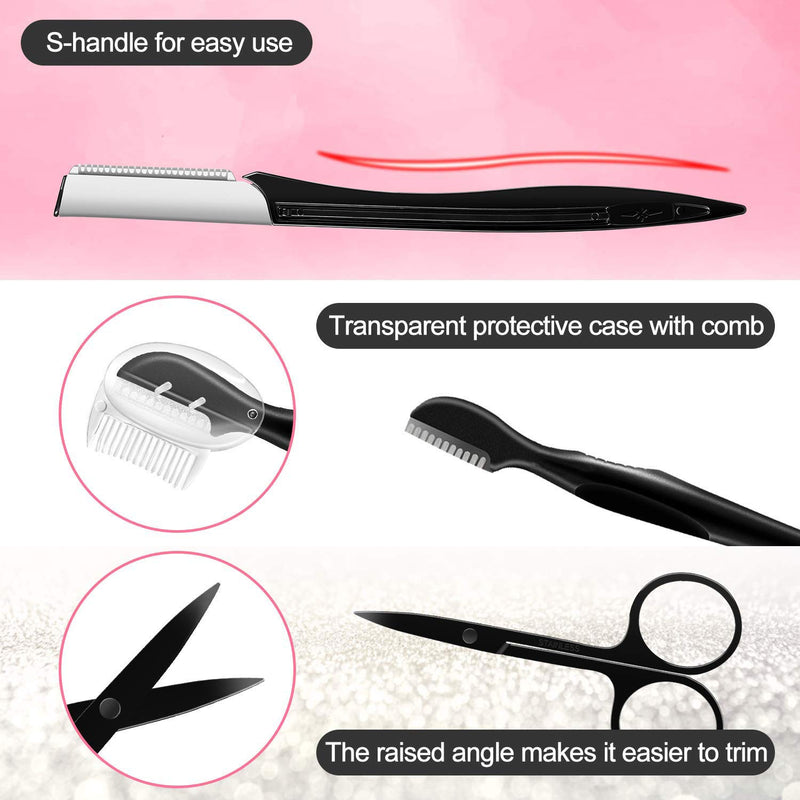 [Australia] - Eyebrow Razor, Eyebrow Kit, Multipurpose Exfoliating Dermaplaning Tool Face Razors for Women Girl, Eyebrow Grooming Set (9 in 1) 9 in 1 