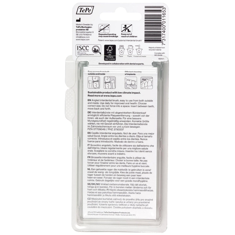 [Australia] - TePe Angle Interdental Brushes Mixed Pack - Samples of Every Size, easy and simple interspace cleaning with long handle and angled neck, 1 x 6 brushes 6 count (Pack of 1) 