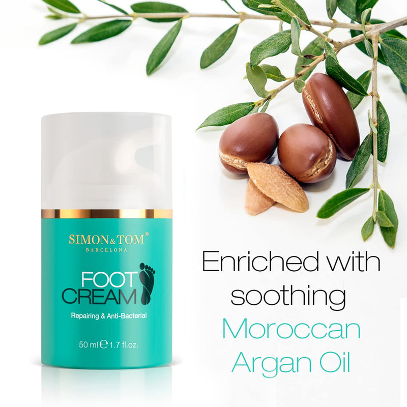 [Australia] - Simon&Tom Foot Cream 50ml - Moisturizing and Regenerating - Repairs dry skin and cracked heels - With Argan Oil, Tea Tree Oil and Mint - Made in Spain 