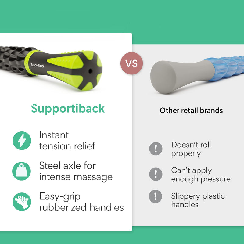 [Australia] - Supportiback ??????????????-???????????????? Muscle Therapy Massage Stick - 360� Coverage - Ridged Gears for Deep Release - BIO-Based & Carbon-STRENGTHENED - Physiotherapist Designed 