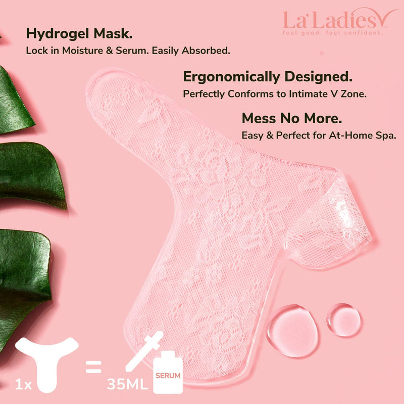 [Australia] - La'Ladies V Vulva Skin Mask (5 Day Treatment) - Vaginal Itch, Odor, Dryness, Discomfort Perfect Self Love, Vagina Care - HA, Collagen & Natural Herbs - Fast & Easy Use, No Mess, Clear, 5.92 Ounce 