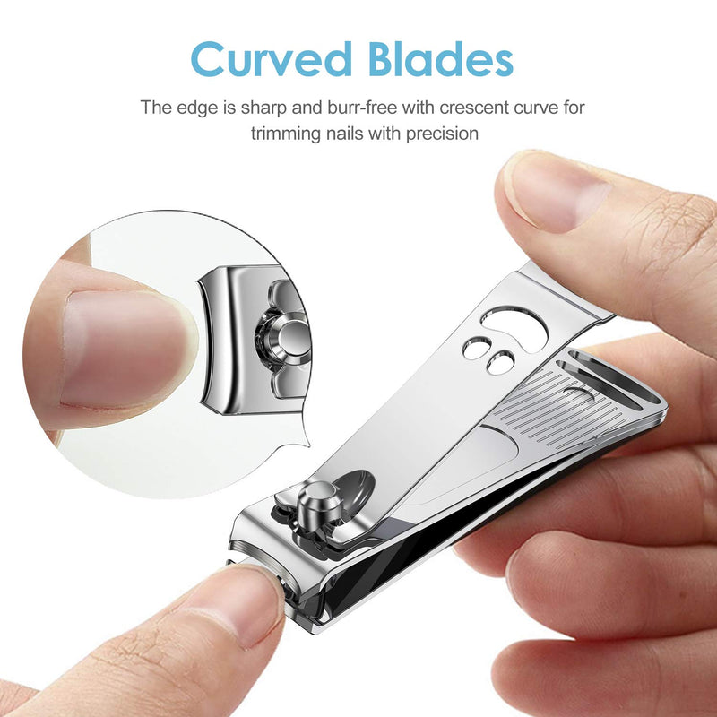 [Australia] - longzon Nail Clippers, 2 Pack Nail Clipper Set Stainless Steel Nail Cutter Fingernails Toenails Thick Nails Kit for Men&Women 