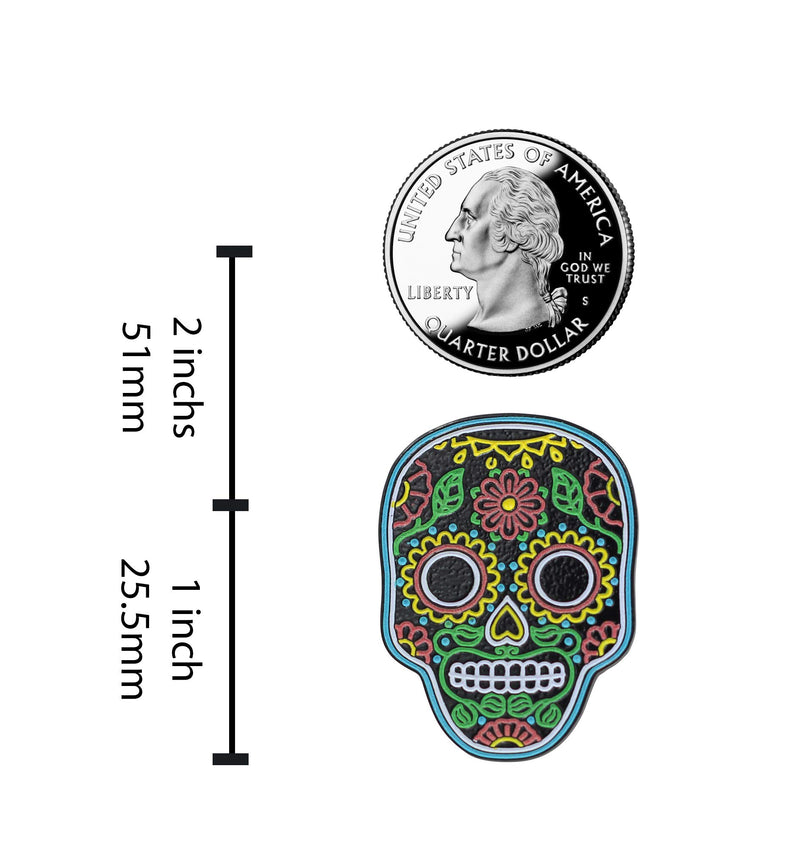 [Australia] - Real Sic Neon Sugar Skull – Día de Muertos Pin - Dead of the Day, Glow-in-the-Dark Enamel Pin - Skull Lapel Pin - Unisex Gift 