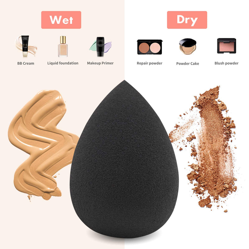 [Australia] - Foonbe Makeup Sponge, Latex Free and Vegan Makeup Blender Beauty Sponge, for Powder, Cream or Liquid Application (1 Pc, Black) 