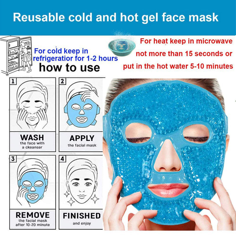[Australia] - FA FIGHTART 2 in 1 Ice Roller Pack Gel Eye Mask for Face Eye Puffiness Migraine Pain Relief Minor Injury 2 In 1 Reusable Gel Eye Mask Ice Roller Set 