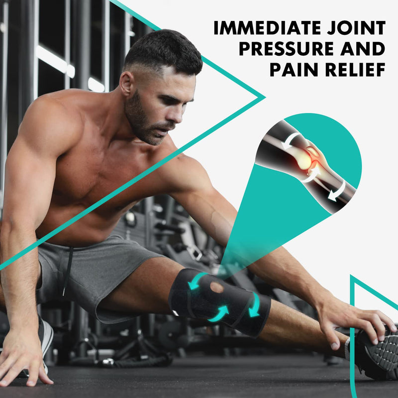 [Australia] - Movefix Knee Braces For Knee Pain, Patella Knee Braces For Knee Pain for Men and Women - Helps in Knee Support - Injury Recovery Knee Brace for Meniscus Tear, Arthritis, Workout (2XL/3XL, Black) 2XL/3XL 