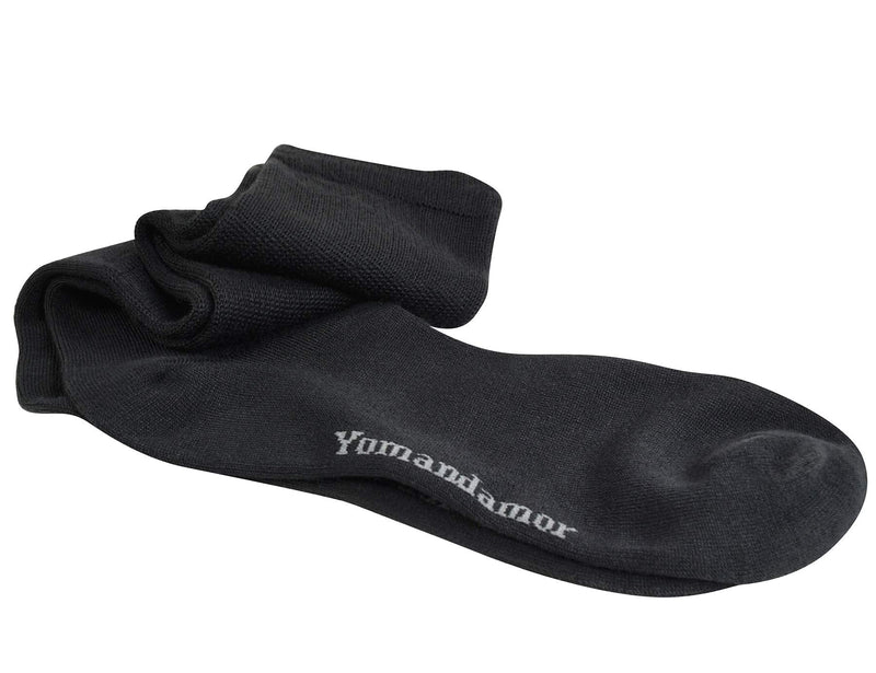 [Australia] - Yomandamor Mens 4 Pairs Over the Calf Super Soft Diabetic/Dress Socks with Seamless Toe 10-13 4 Pairs Black 