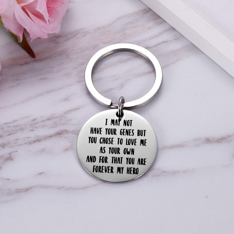 [Australia] - Stepdad Gifts from Son Daughter - I May Not Have Your Genes Keychain - Father’s Day Gifts for Bonus Dad - Birthday Present for Stepfather 
