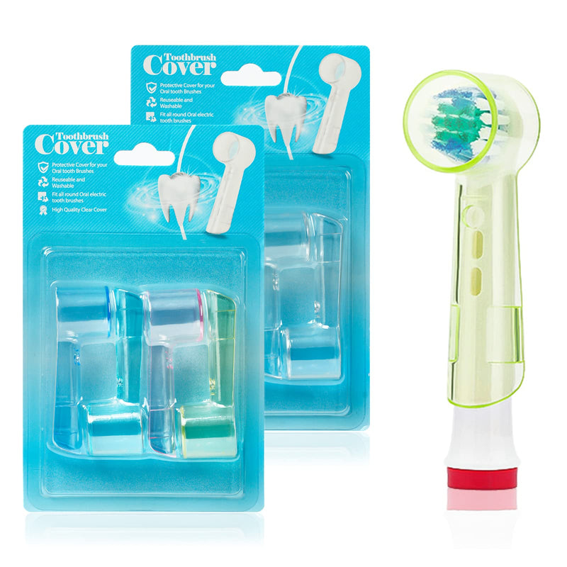 [Australia] - LOPHE Travel Portable Toothbrush Head Covers, 8Pcs Plastic Toothbrush Head Protector Cap, Dustproof Electric Toothbrush Protective Case for Home Outdoor Camping Hiking Travel Bathroom 