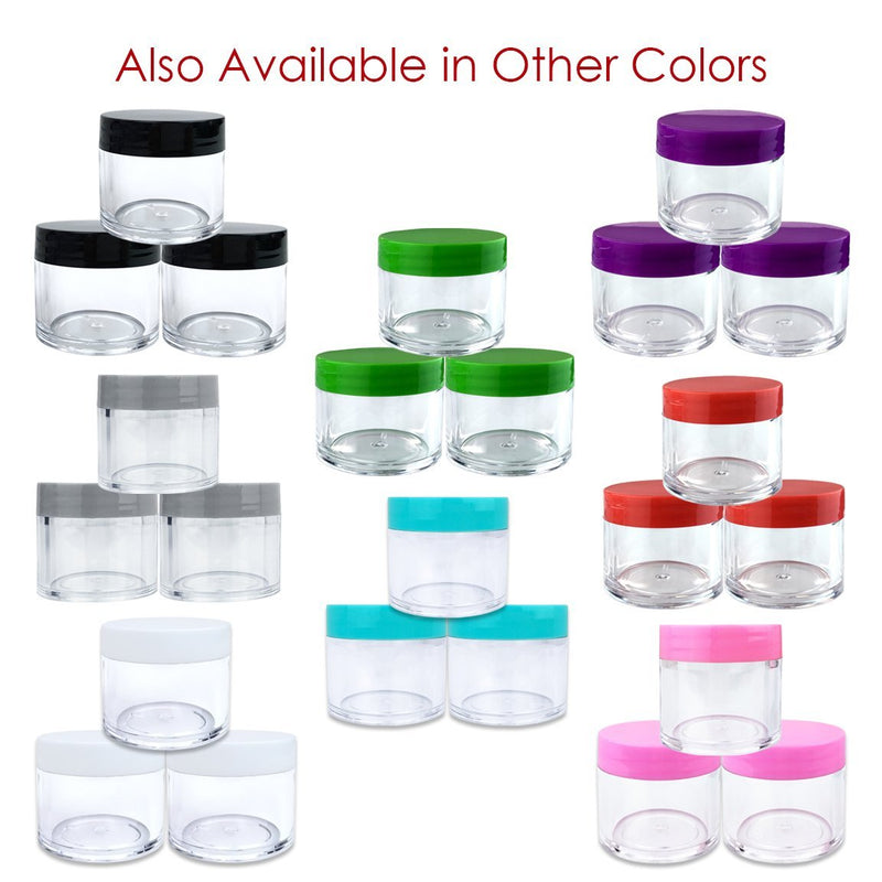 [Australia] - Beauticom 6 Piece 1 oz. USA Acrylic Round Clear Jars with Flat Top Lids for Creams, Lotions, Make Up, Cosmetics, Samples, Herbs, Ointments (6 Pieces Jars + Lids, BLACK) 6 Pieces Jars + Lids 