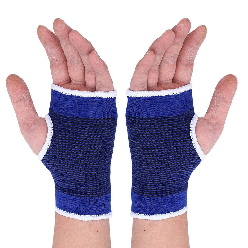 [Australia] - Alomejor 1 Pair Wrist Brace Elastic Wristband Wrist Palm Brace Carpal, Ideal Support for Sports Gym Protector Sprained Wrists and Hands Blue 