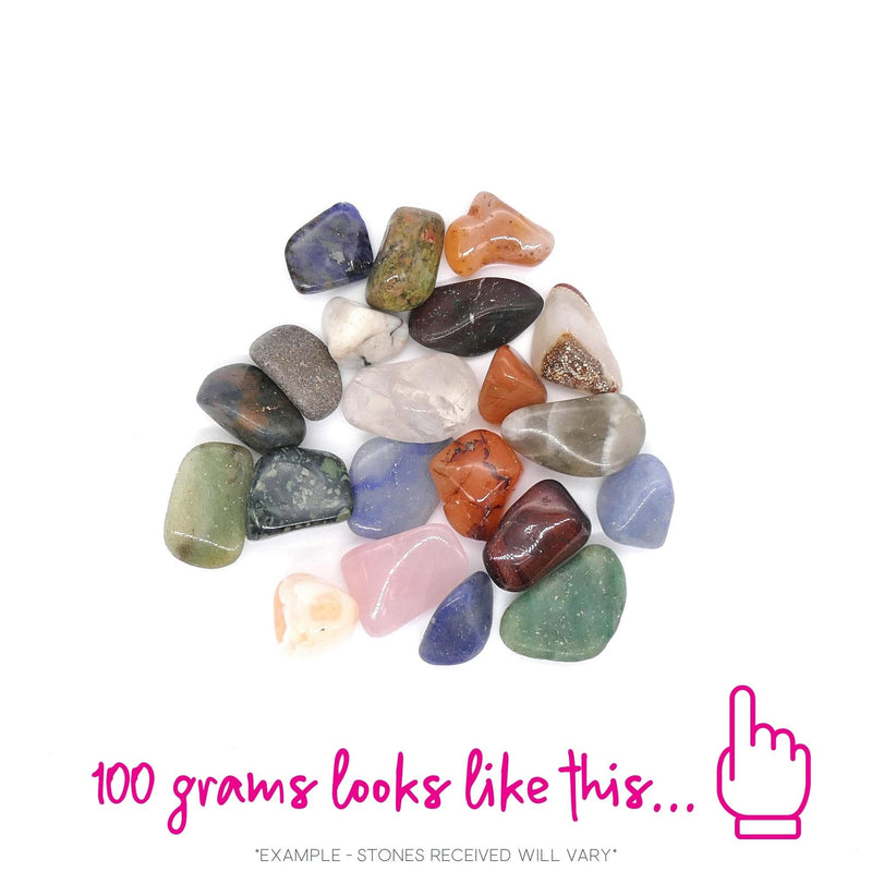 [Australia] - Polished Tumblestone Gemstones, Pocket Reiki, Chakra, Mineral Rocks, 100g Pack (18 to 21 Stones) Size: Medium Mix 15mm to 25mm Mixed Stones Medium Mix 15mm - 25mm 