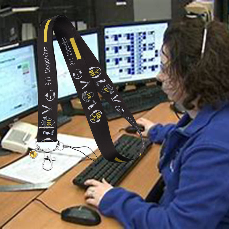 [Australia] - KEYCHIN Dispatcher Gift 911 Operator Gift EMT Medical Alerts Jewelry 911 Dispatcher Office Lanyard Emergency Dispatcher Yellow Line Phone Lanyard 911 Dispatcher -lanyard 