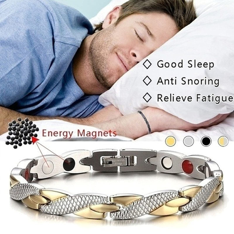 [Australia] - WDYY Elegant Magnetic Therapy Fit Plus Bracelet, Slimming Weight Loss Anti-fatigue Magnetic Bracelet for Men Women (Silver+gold) 