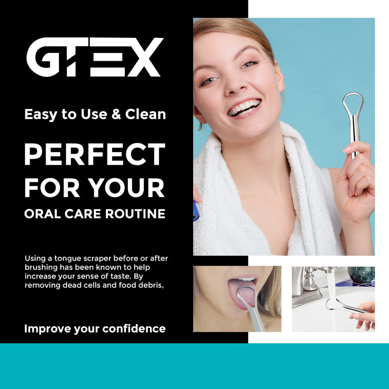 [Australia] - GTEX Tongue Scraper - Medical Grade 100% Stainless Steel Metal Tongue Cleaner for Adults and Kids - Remedy for Bad Breath, Great for Oral Care - Y Shape 1 Y-Shaped 