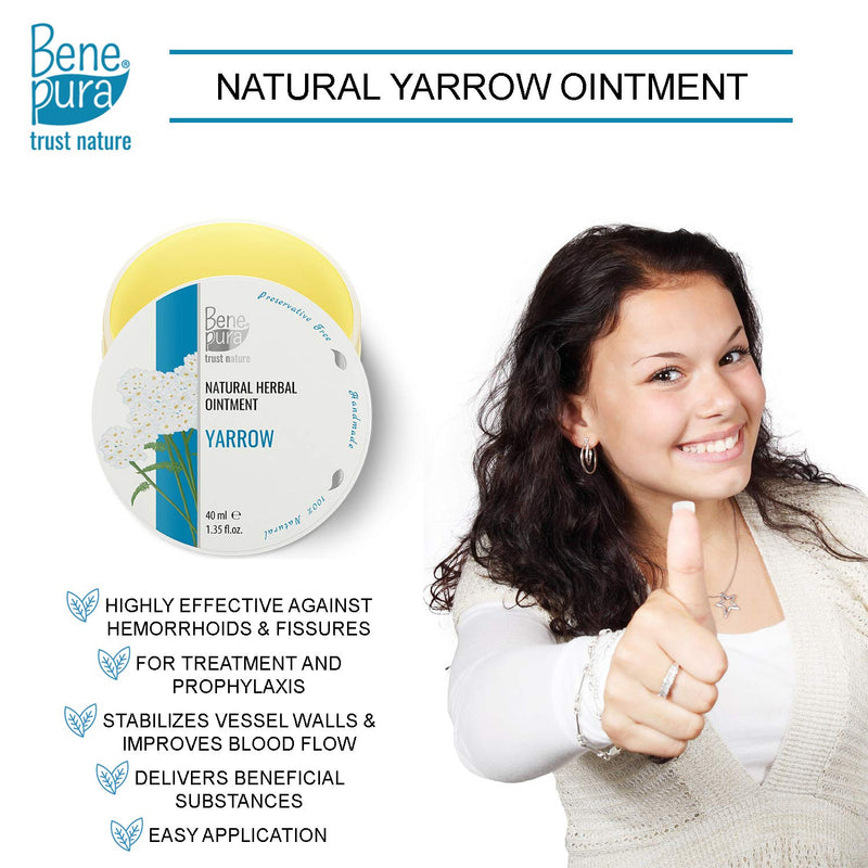 [Australia] - BenePura Hemorrhoids Ointment - Treatment for Hemorrhoids, Anal Piles and Fissures - Soothes Burning and Itching - 100% Natural White Yarrow Herbal Ointment - 40 ml 