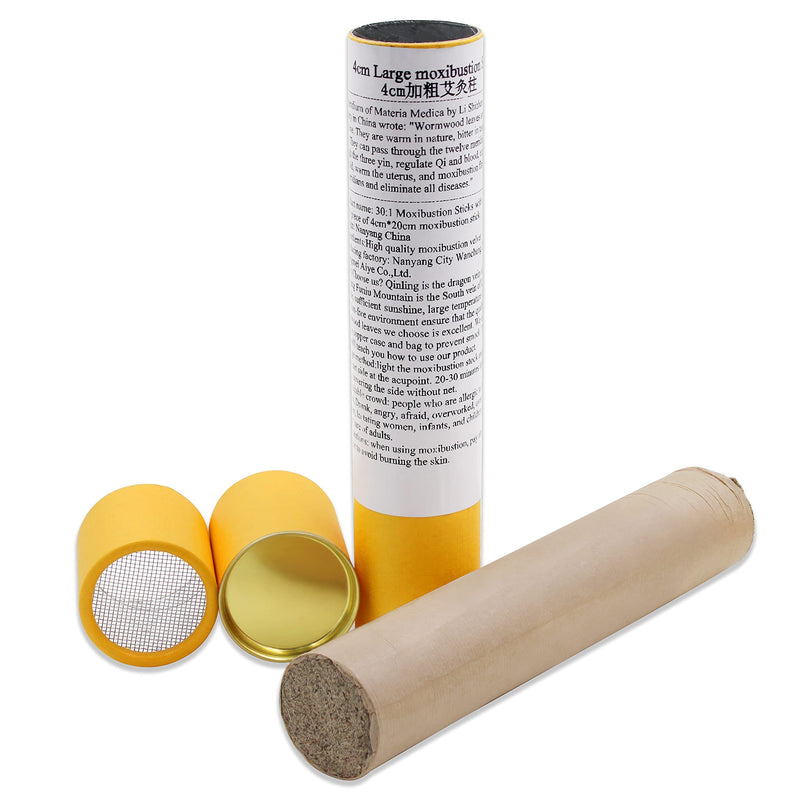 [Australia] - Moxibustion Stick Thunder Fire, 4cm Dia, Household Large Pure Moxa Stick Natural Mugwort Wormwood Retro Yellow Packing 
