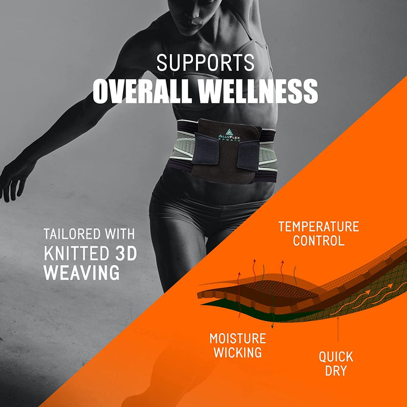 [Australia] - AllyFlex Sports® Lumbar Support - Back Brace For Men & Women Ergonomic Design and Lightweight Breathable Material Provide Back Support and Pain Relief for Waist - XS/S (25.0'' - 31.5'') XS/S (25.0'' - 31.5'') 