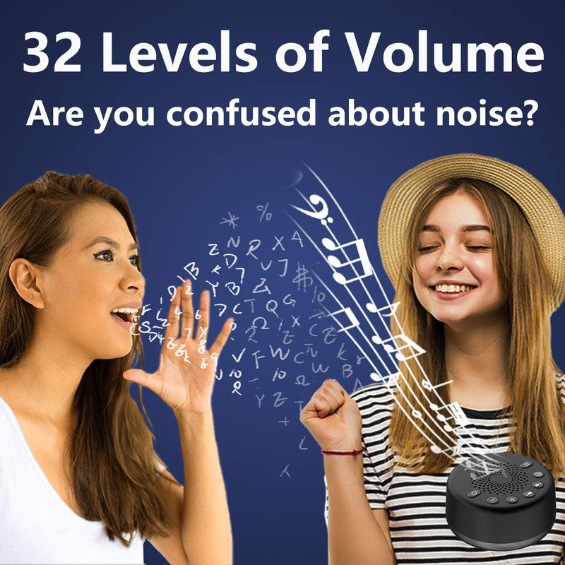 [Australia] - Easysleep Sound White Noise Machine with 25 Soothing Sounds with Memory Function 32 Levels of Volume and 5 Sleep Timer Powered by AC or USB for Sleeping Relaxation. 