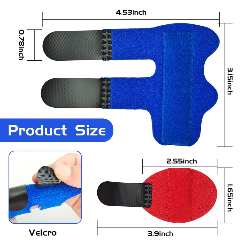 [Australia] - Trigger Finger Splints, 4 PCS Adjustable Fixing Sleeves Fractures Splints for Broken Finger, Pinky Finger, Injured Finger Ideal, Sport Injuries (Red + Green + Blue + Yellow) Red + Green + Blue + Yellow 