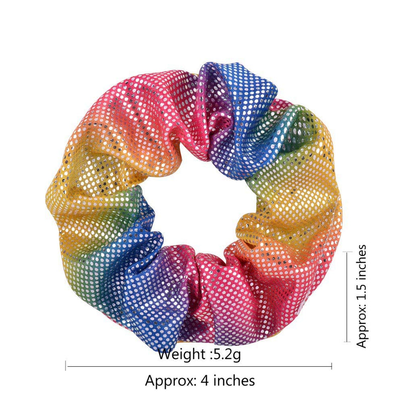 [Australia] - 20 Pieces Shiny Metallic Scrunchies,AUERVO Hair Scrunchies Sparkle Scrunchy Colorful Hair Ties Ropes Elastic Ponytail Holder for Girls and Women 