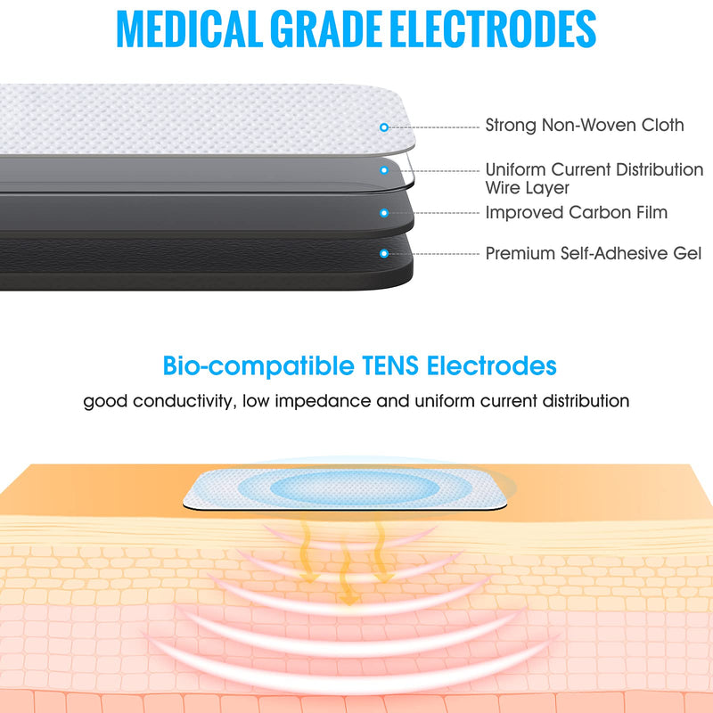 [Australia] - LiteTour 10 Pieces Large Electrode Pads for TENS Unit Replacement Pads for TENS Machine 