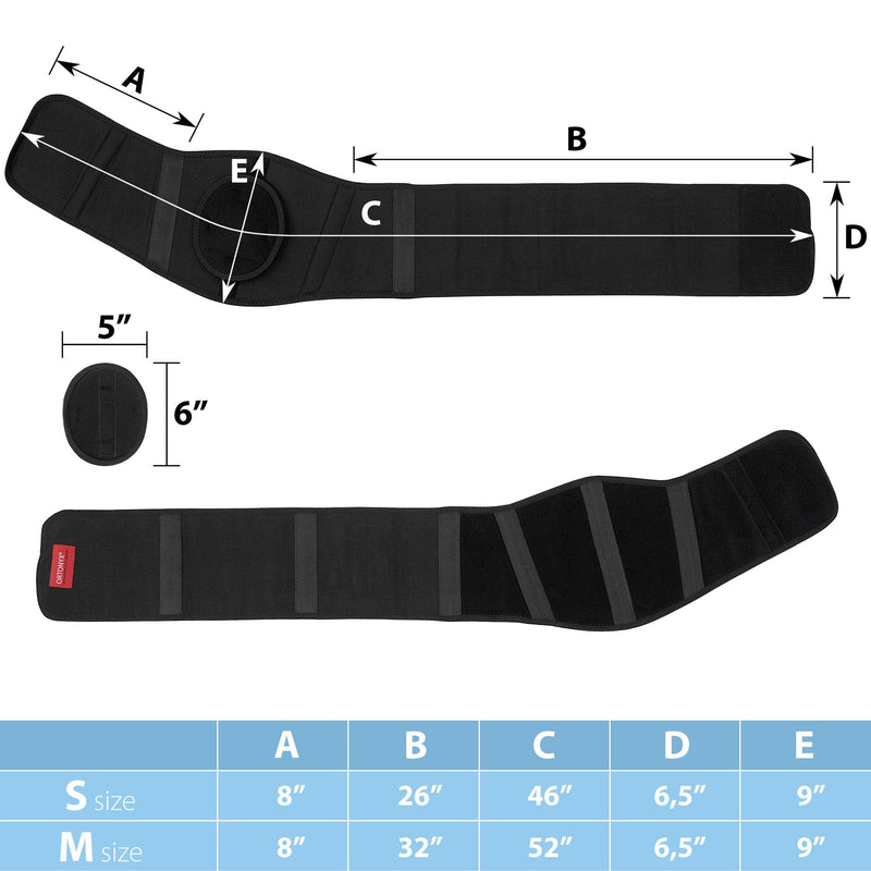 [Australia] - ORTONYX Ergonomic Umbilical Hernia Belt for Men and Women - Abdominal Support Binder with Compression Pad - Navel Ventral Epigastric Incisional and Belly Button Hernias Surgery Brace - OX353-L/XXL Large/X-Large (Pack of 1) Black 
