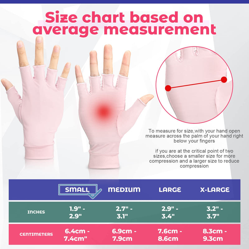 [Australia] - 3 Pairs Arthritis Gloves Fingerless Compression Gloves Fit for Carpal Tunnel, Computer Typing, Hand Joint Pain Relief Medium Pink, Green, Blue 